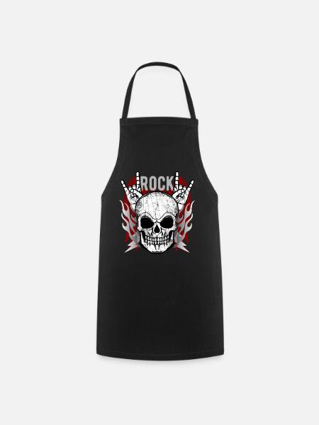 Motif de groupe de rock hard rock pour femmes et hommes - Tablier de cuisine - noir
