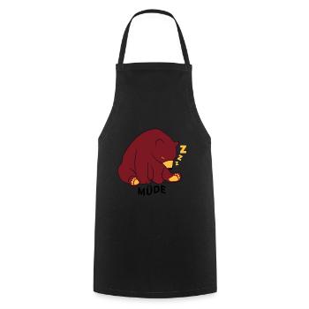Tired bear - I'm tired - sleep - Cooking Apron - black - Front - AI Model Male 185 dark (185cm)
