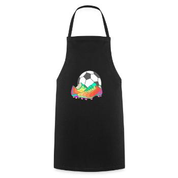 kinder shirt schwarz mit lustigen fussball motiv - Kochschürze - Schwarz - Vorne - AI Model Male 185 dark (185cm)