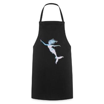 sirène ludique dans des couleurs pastel fraîches - Tablier de cuisine - noir - Devant - AI Model Male 185 dark (185cm)