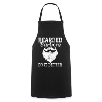 Bart Barber coiffeur - Tablier de cuisine - noir - Devant - AI Model Male 185 dark (185cm)