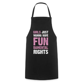 Mesdames les filles veulent juste avoir des droits fondamentaux - Tablier de cuisine - noir - Devant - AI Model Male 185 dark (185cm)