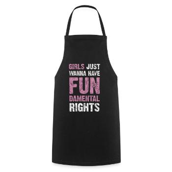 Les filles veulent juste avoir un cadeau pour les droits fondamentaux - Tablier de cuisine - noir - Devant - AI Model Male 185 dark (185cm)