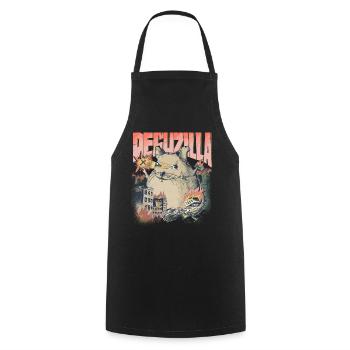 Funny DEGUZILLA | Octodon Degu Monster | Degus - Cooking Apron - black - Front - AI Model Male 185 dark (185cm)