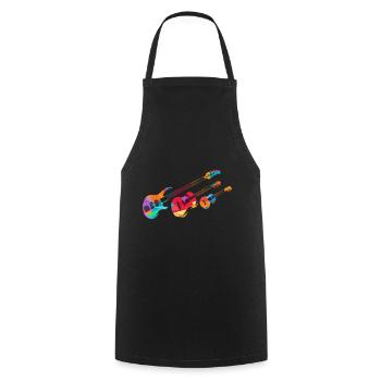Minimal music - Cooking Apron - black - Front - AI Model Male 185 dark (185cm)