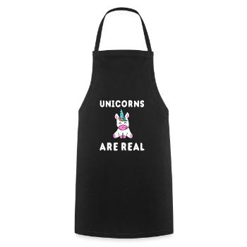 Licorne - les licornes sont réelles - Tablier de cuisine - noir - Devant - AI Model Male 185 dark (185cm)