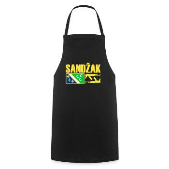 Sandzak Flag, Cool Sandzak Roots, Sandzak - Cooking Apron - black - Front - AI Model Male 185 dark (185cm)