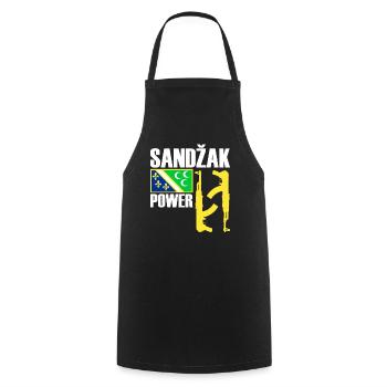 Sandzak Power, Cool Sandzak Fighter, Sandzak Flag - Cooking Apron - black - Front - AI Model Male 185 dark (185cm)