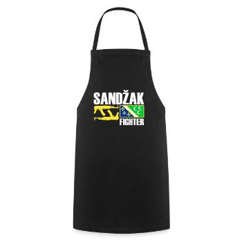 Sandzak Fighter, Sandzak Flag, Proud Sandzaklija - Cooking Apron - black - Front - AI Model Male 185 dark (185cm)
