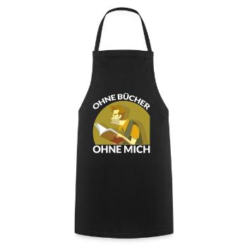 OHNE BÜCHER OHNE MICH - Kochschürze - Schwarz - Vorne - AI Model Male 185 dark (185cm)