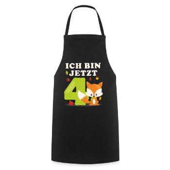 Geburtstag Geschenk Jungen Mädchen 4 Jahre Fuchs - Kochschürze - Schwarz - Vorne - AI Model Male 185 dark (185cm)
