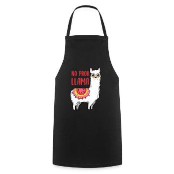 Lama - No Prob Llama - Kochschürze - Schwarz - Vorne - AI Model Male 185 dark (185cm)