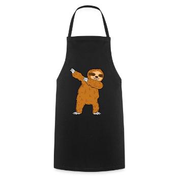 Dabbing Faultier - Kochschürze - Schwarz - Vorne - AI Model Male 185 dark (185cm)