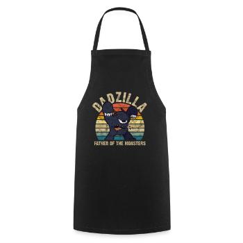 Dadzilla Monster Father Dad Father's Day idée cadeau - Tablier de cuisine - noir - Devant - AI Model Male 185 dark (185cm)