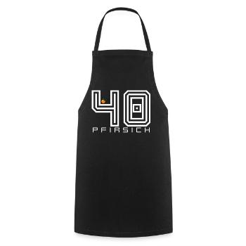 Pfirsich 40 Shirt Lustiger Geburtstag Spruch - Kochschürze - Schwarz - Vorne - AI Model Male 185 dark (185cm)