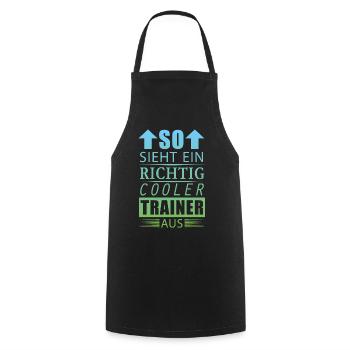 Cooler Trainer Lustiger Spruch Geschenk Herren - Kochschürze - Schwarz - Vorne - AI Model Male 185 dark (185cm)
