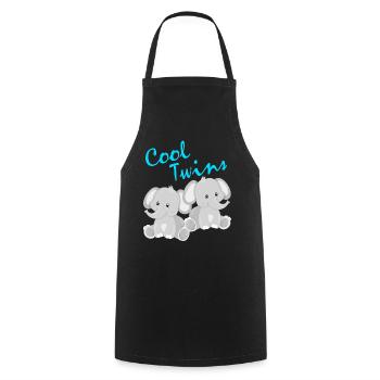 Twins gift girls boys kids - Cooking Apron - black - Front - AI Model Male 185 dark (185cm)