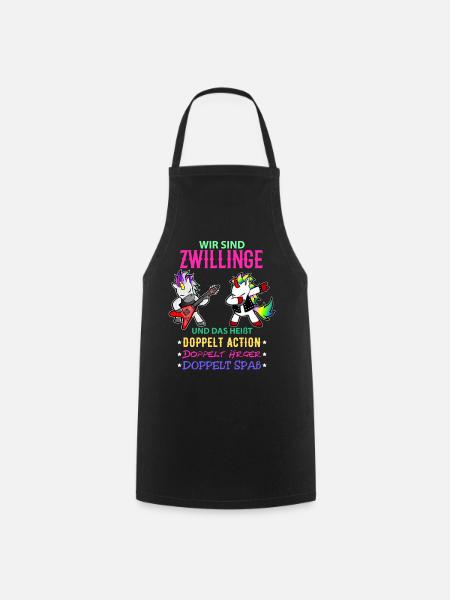 Zwillinge Geschenk Mädchen Jungen Kinder - Kochschürze - Schwarz