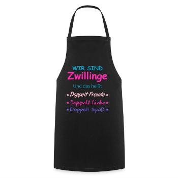 Zwillinge Geschenk Mädchen Jungen Kinder - Kochschürze - Schwarz - Vorne - AI Model Male 185 dark (185cm)