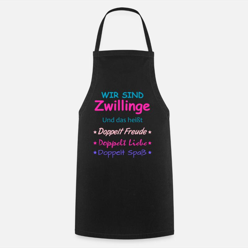 Zwillinge Geschenk Mädchen Jungen Kinder - Kochschürze - Schwarz