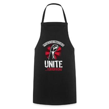 Procrastinators unite tomorrow - Cooking Apron - black - Front - AI Model Male 185 dark (185cm)