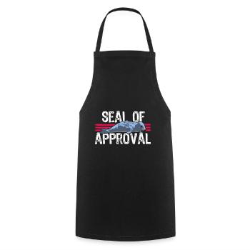 Seal of approval - Cooking Apron - black - Front - AI Model Male 185 dark (185cm)