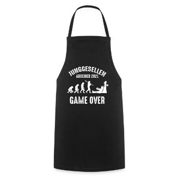 Game Over Bräutigam JGA Junggesellenabschied - Kochschürze - Schwarz - Vorne - AI Model Male 185 dark (185cm)