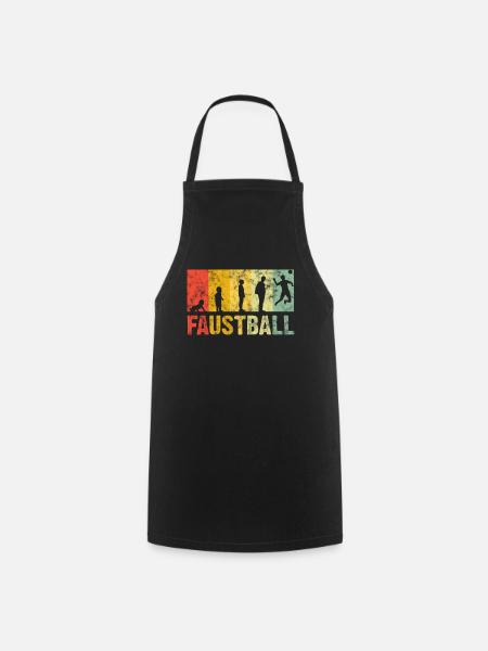 Faustball Retro - Kochschürze - Schwarz