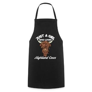 Just A Girl Who Loves Highland Cows - Cooking Apron - black - Front - AI Model Male 185 dark (185cm)