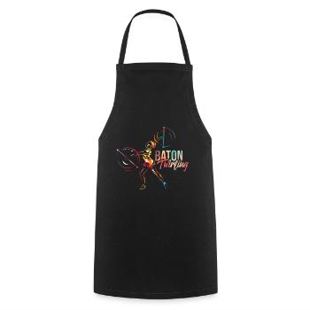 Baton Twirling - Cooking Apron - black - Front - AI Model Male 185 dark (185cm)