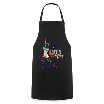 Baton Twirling - Cooking Apron - black - Front - AI Model Male 185 dark (185cm)