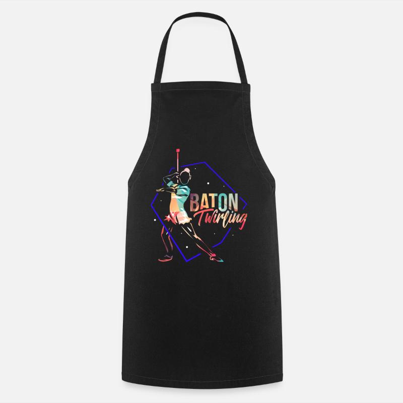 Baton Twirling - Cooking Apron - black