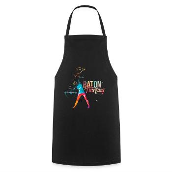 Baton Twirling Gift - Cooking Apron - black - Front - AI Model Male 185 dark (185cm)