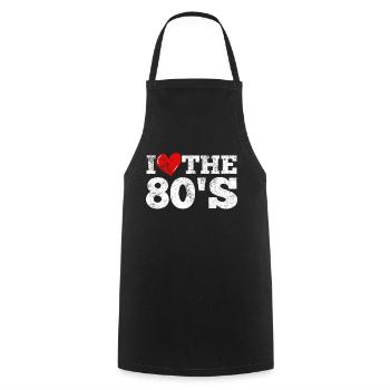 80 je les aime - Tablier de cuisine - noir - Devant - AI Model Male 185 dark (185cm)