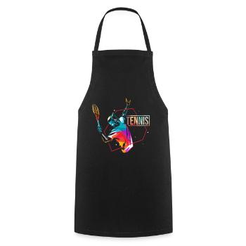 Tennis Sport Gift - Cooking Apron - black - Front - AI Model Male 185 dark (185cm)