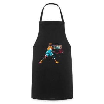 Tennis Sport Gift - Cooking Apron - black - Front - AI Model Male 185 dark (185cm)