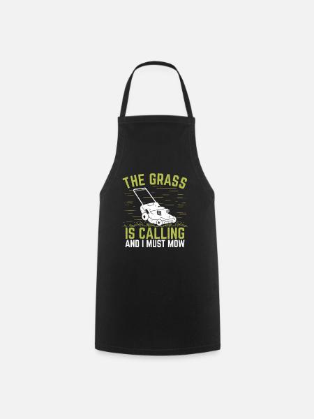 Hobby gardener lawn mower gardener garden gift - Cooking Apron - black