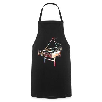 Harpsichord harpsichord - Cooking Apron - black - Front - AI Model Male 185 dark (185cm)