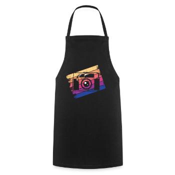 Appareil photo Photographe Photographie - Tablier de cuisine - noir - Devant - AI Model Male 185 dark (185cm)