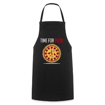 Pizza Pizzeria Bestellen Salami Italienisch Essen - Kochschürze - Schwarz - Vorne - AI Model Male 185 dark (185cm)