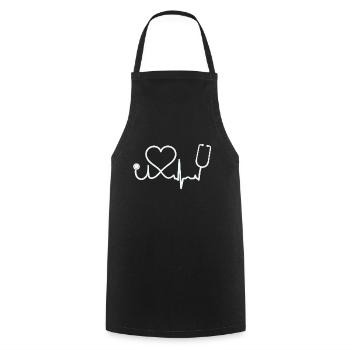 Infirmière - Tablier de cuisine - noir - Devant - AI Model Male 185 dark (185cm)