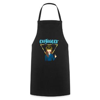 Engineer engineer woman - Cooking Apron - black - Front - AI Model Male 185 dark (185cm)