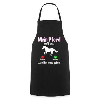 Lustiges Pferde Pferd Reiten Reiterin Geschenk - Kochschürze - Schwarz - Vorne - AI Model Male 185 dark (185cm)