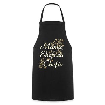 MAMA EHEFRAU CHEFIN - Geschenk Ehefrau - Kochschürze - Schwarz - Vorne - AI Model Male 185 dark (185cm)