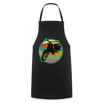 Moped Schwalbe retro Simmi - Cooking Apron - black - Front - AI Model Male 185 dark (185cm)