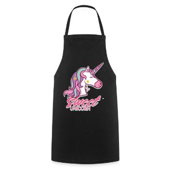 Süßer Unicorn Pastelltraum - Kochschürze - Schwarz - Vorne - AI Model Male 185 dark (185cm)
