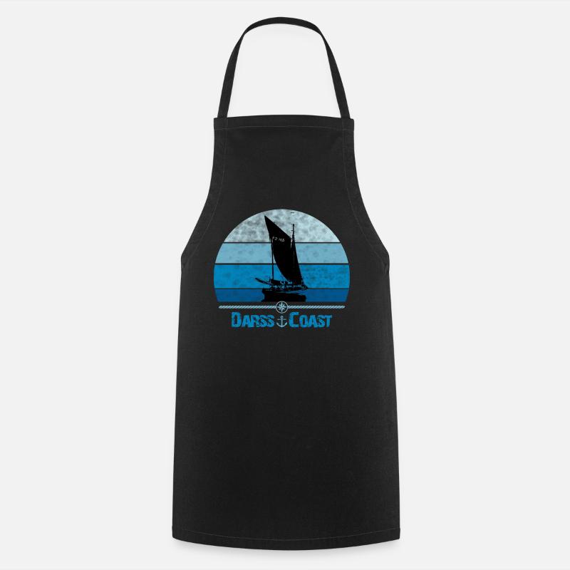 Darss Coast with Zeesboot - Cooking Apron - black