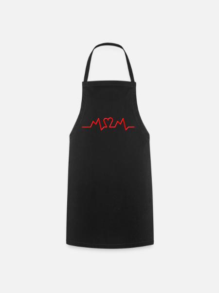 Heart Beat MOM V.2 Cadeau - Tablier de cuisine - noir