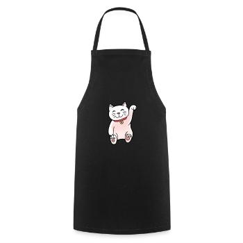 Asie Chat Chine Chinois Chat Miaou - Tablier de cuisine - noir - Devant - AI Model Male 185 dark (185cm)