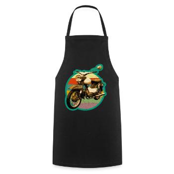 Simmi Star SR4-2 DDR moped in retro used look - Cooking Apron - black - Front - AI Model Male 185 dark (185cm)